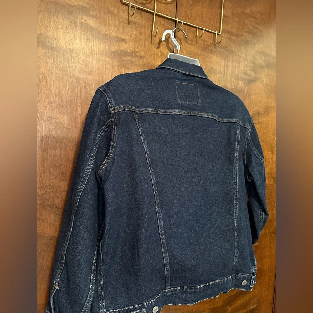 Levi's Long Sleeve Denim Trucker Jacket Mens XL Dark Blue Jean Cotton Pockets
